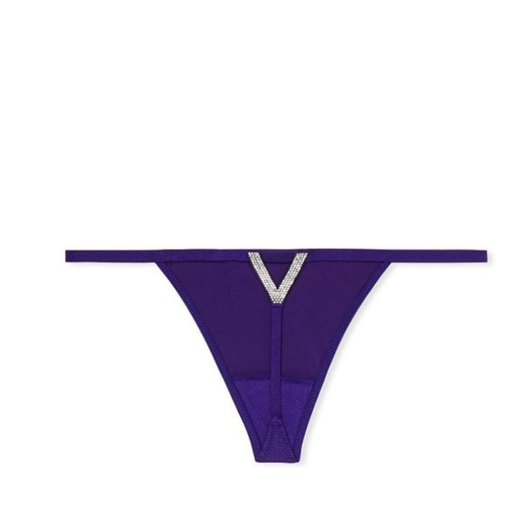 New VS VERY SEXY Bombshell Shine V-string Panty Purple Shine crystal band - Picture 8 of 12